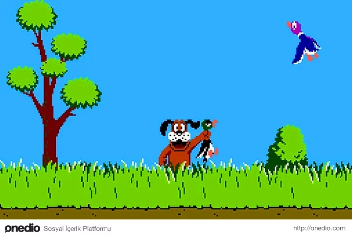 'Duck Hunt' aslında iki kişilik bir oyundur. İkinci oyuncu ördeği kontrol eder.